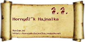 Hornyák Hajnalka névjegykártya